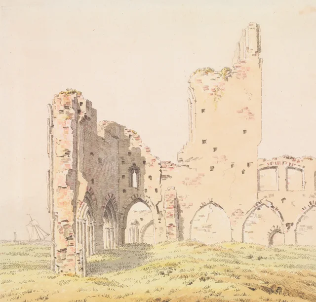 La ruina de la abadía de Eldena cerca de Greifswald, en la Pomerania sueca, Caspar David Friedrich