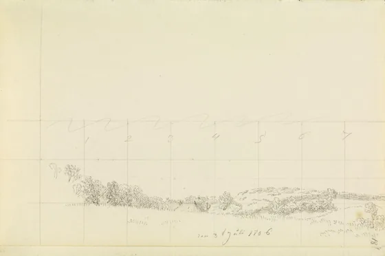 Maisons au toit de roseaux dans un vallon de Rügen — Caspar David Friedrich