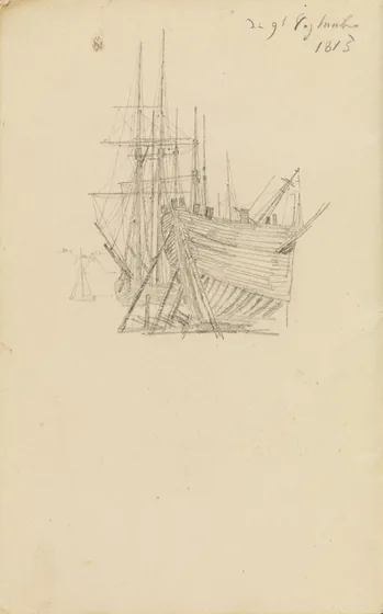 Voiliers dans le port — Caspar David Friedrich