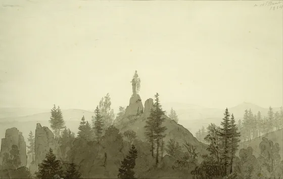 Statue de la Vierge dans les montagnes — Caspar David Friedrich