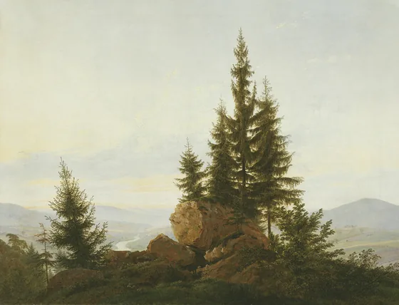 Vue de la vallée de l'Elbe — Caspar David Friedrich