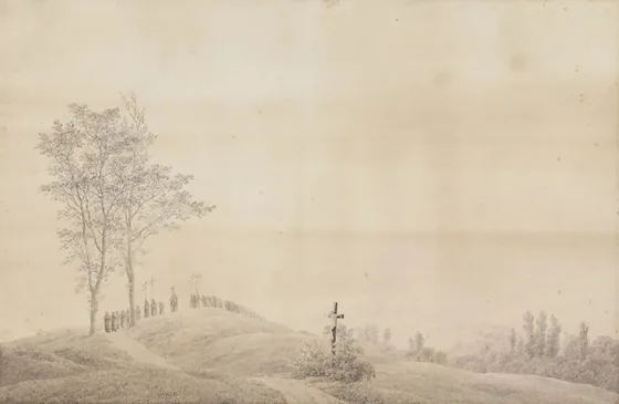 Pèlerinage au soleil couchant — Caspar David Friedrich