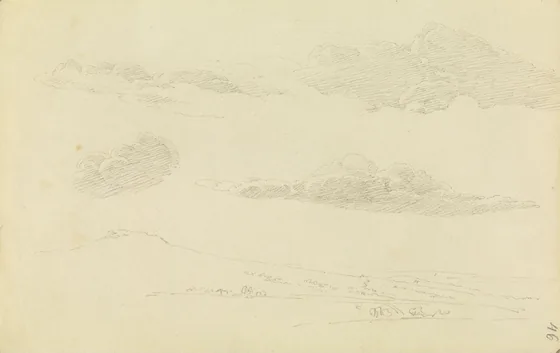 Étude de nuages sur la vallée de l'Elbe — Caspar David Friedrich