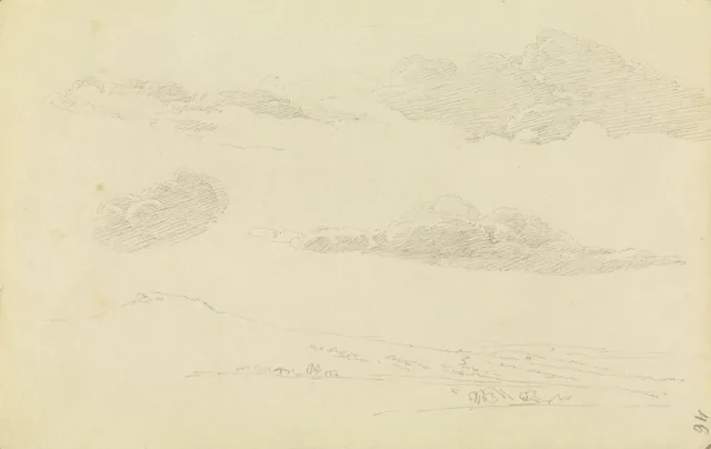 エルベ川の谷の上の雲の習作