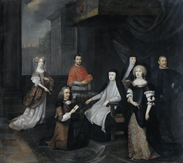 Reception of the Dutch ambassador Hieronymus van Beverningk by the Spanish queen-regent Maria-Anna of Austria, 2 March 1671, Caspar Netscher