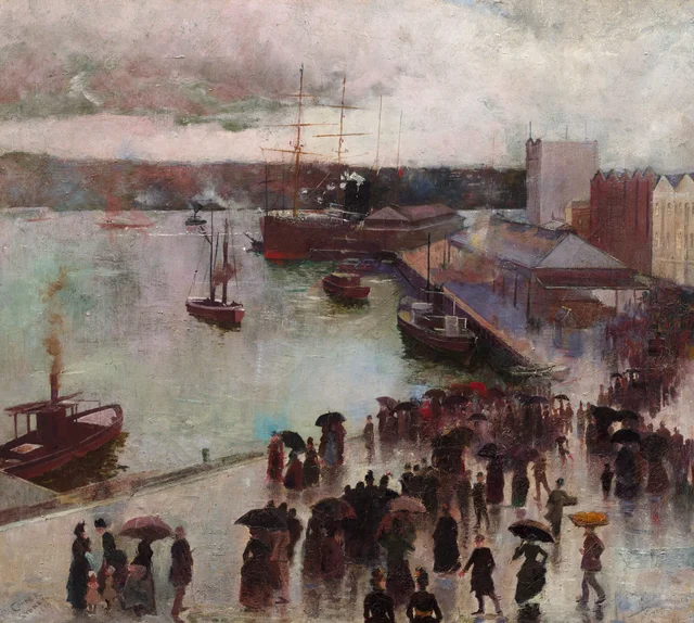 Salida del Orient - Circular Quay, Charles Conder