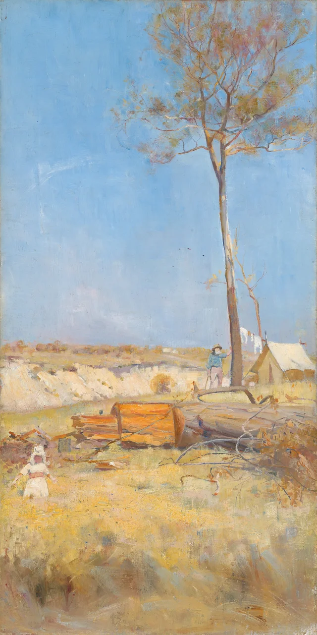 Bajo un sol del sur (Campamento de leñadores), Charles Conder