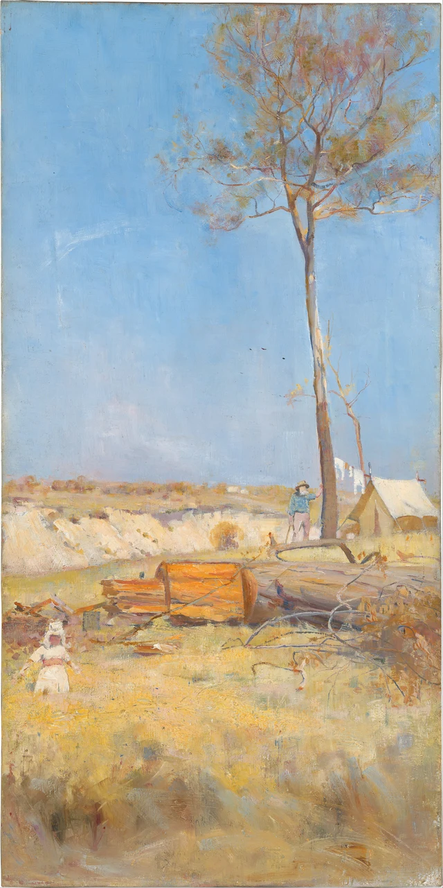 Sob um sol austral (Acampamento do rachador de madeira), Charles Conder