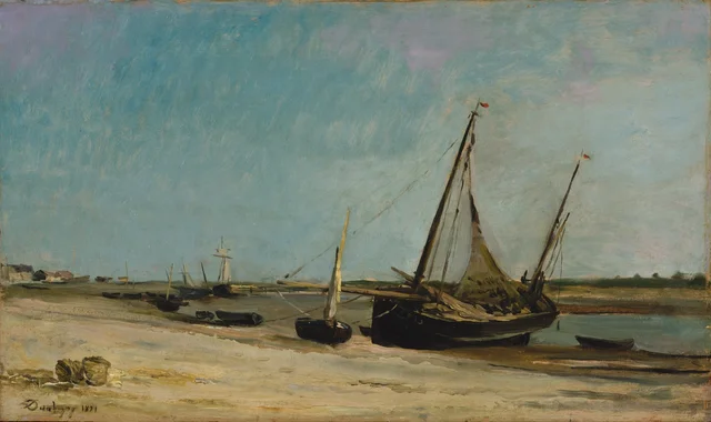 Barcos en la costa de Étaples