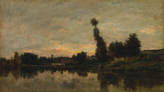 Puesta de sol sobre el Oise