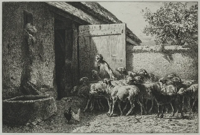 Sheepfold, Charles Jacque