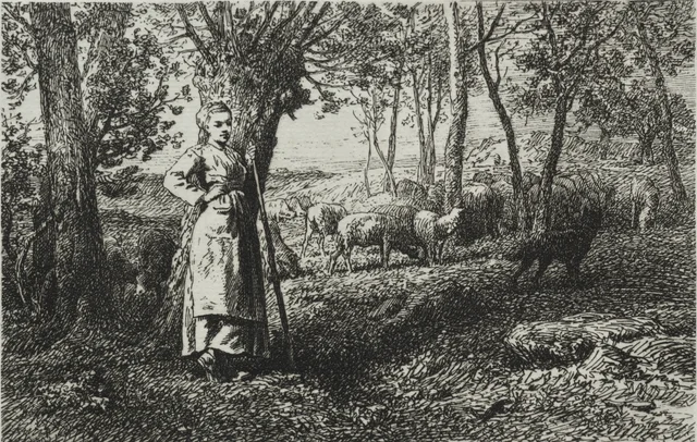 The Shepherdess, Charles Jacque
