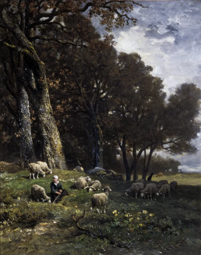 Sheep Grazing, Charles Jacque
