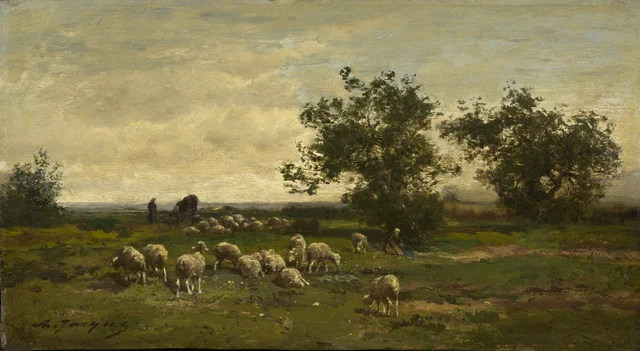 Landscape with Sheep, Charles Jacque