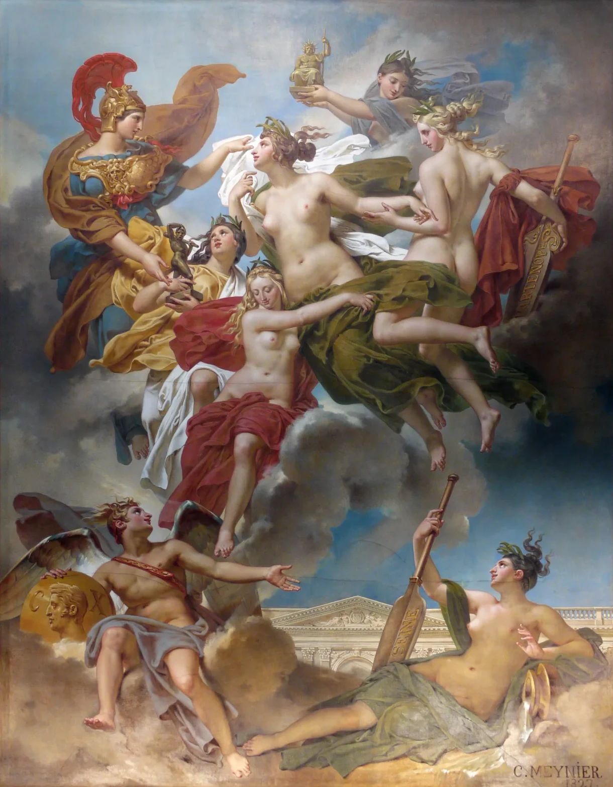 Les Nymphes de Parthénope conduites par la déesse des Beaux-Arts sur les bords de la Seine, Charles Meynier