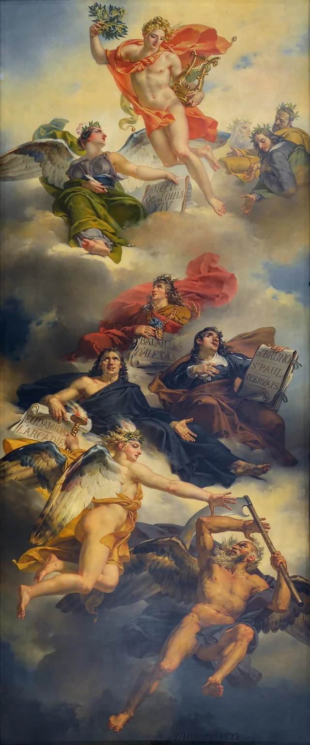 Le Triomphe de la peinture française : apothéose de Poussin, de Le Sueur et de Le Brun, Charles Meynier