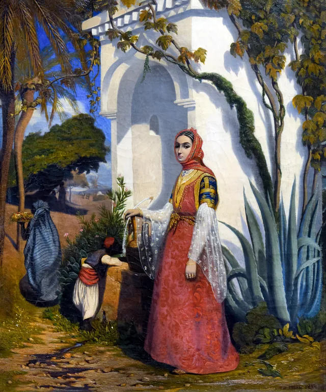 Mulher oriental na fonte, Charles-Théodore Frère