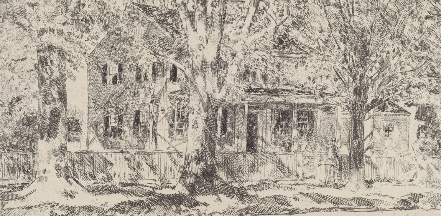 Maison sur Main Street, Easthampton, Childe Hassam