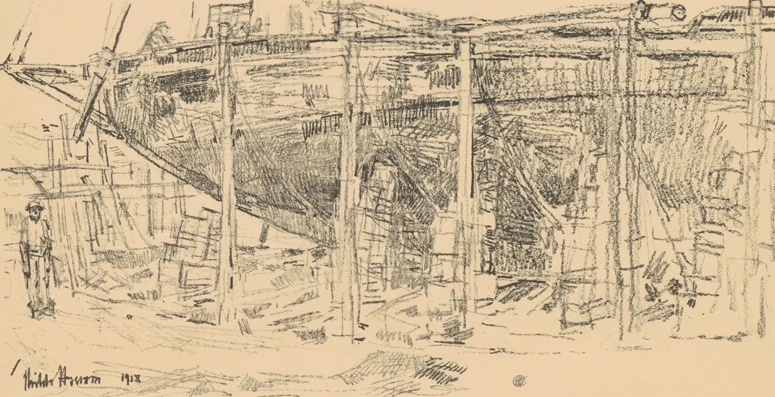 En la grada, Childe Hassam