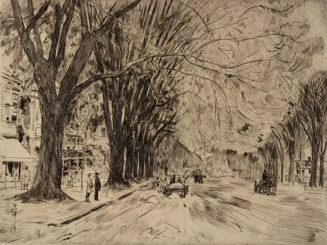 Les Ormes d'Easthampton en mai, Childe Hassam
