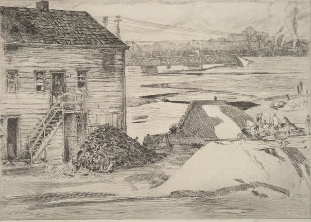Marée basse, le pont de Cos Cob
