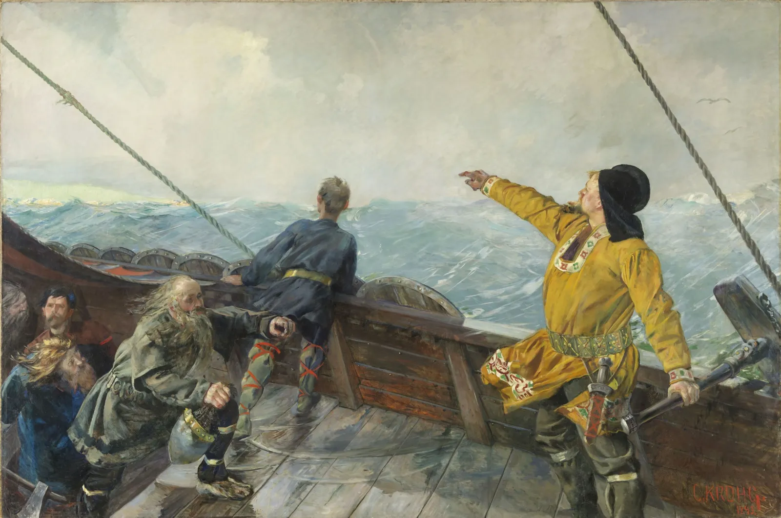 Leiv Eiriksson découvre l'Amérique, Christian Krohg