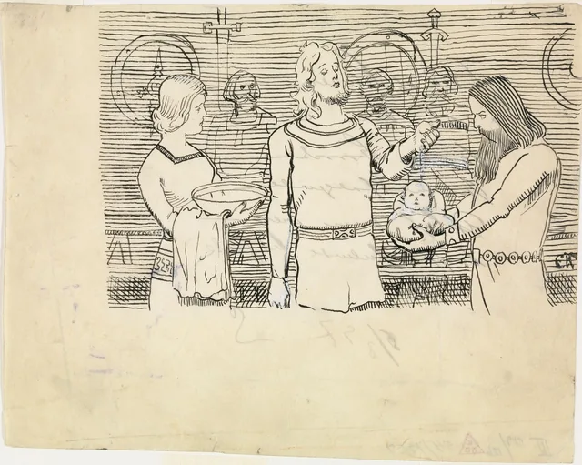 スノッリ・ストゥルルソン『ノルウェー王朝史』（クリスチャニア、1899年）の善王ホーコンのサガの挿絵