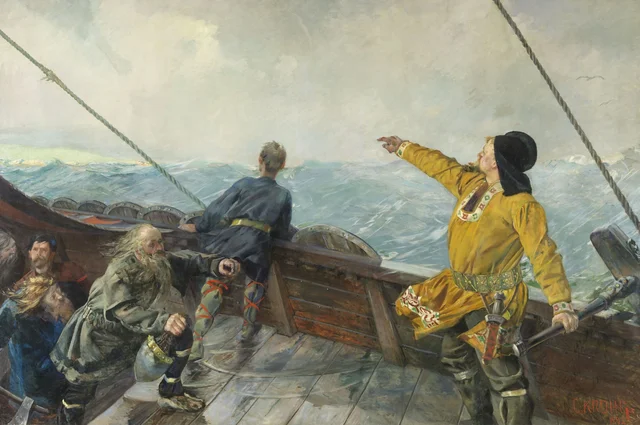 Leif Eriksson descubre América, Christian Krohg