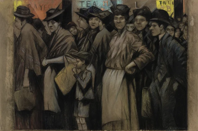 La cola para la comida, Christopher Richard Wynne Nevinson