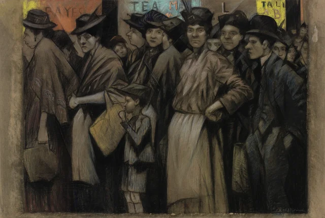 The Food Queue, Christopher Richard Wynne Nevinson