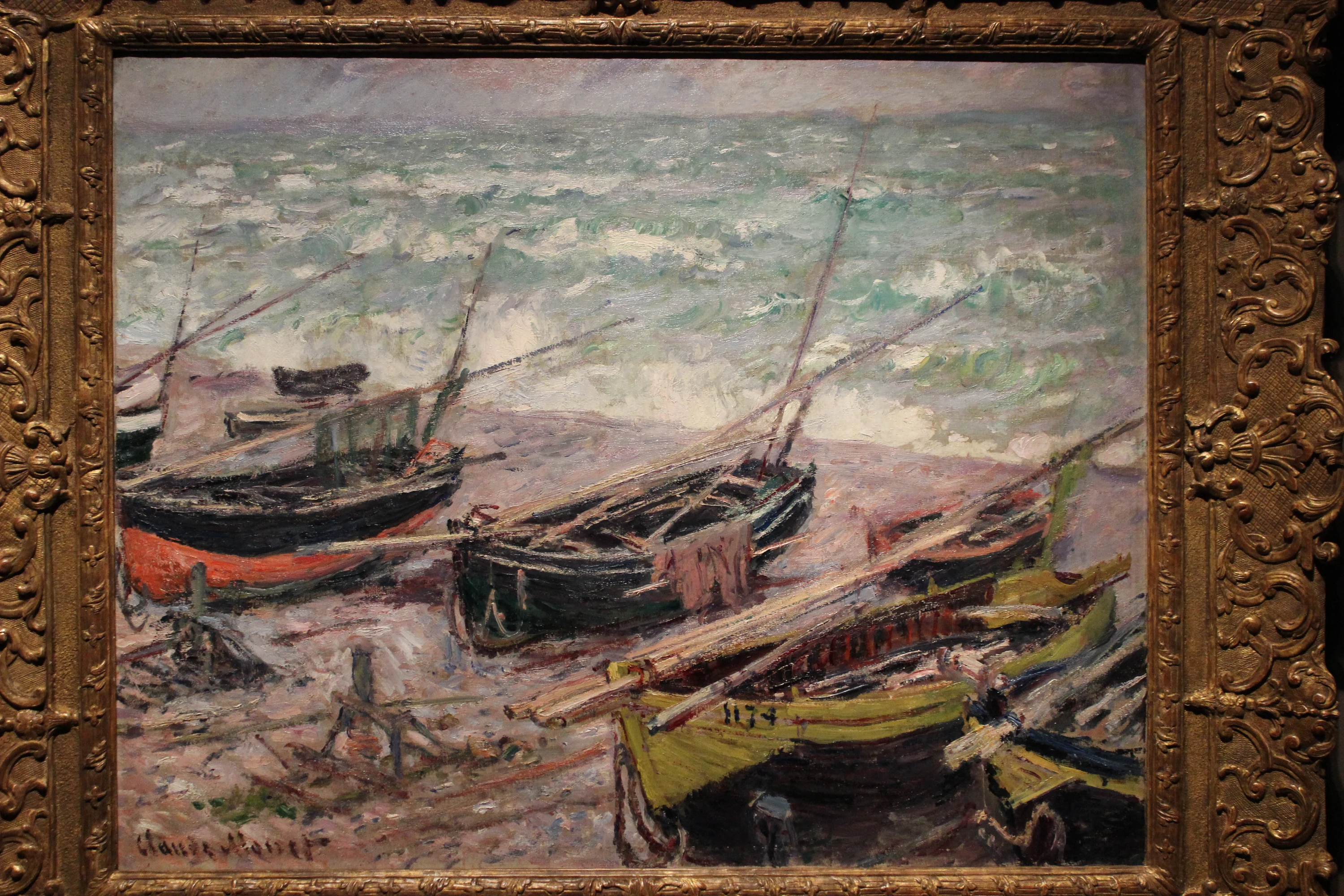 Barques de pêche à Étretat, Claude Monet