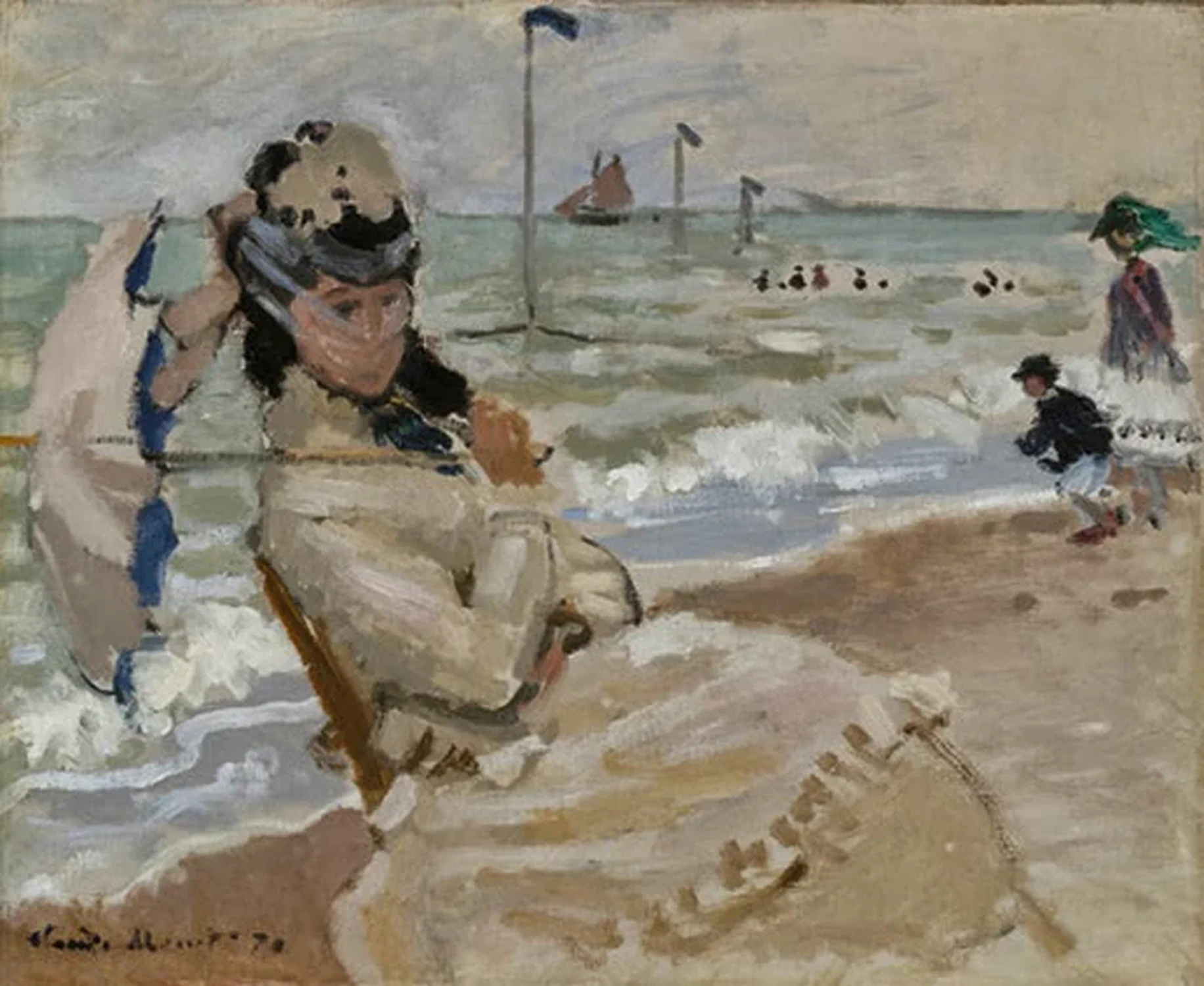 Camille sur la plage de Trouville, Claude Monet