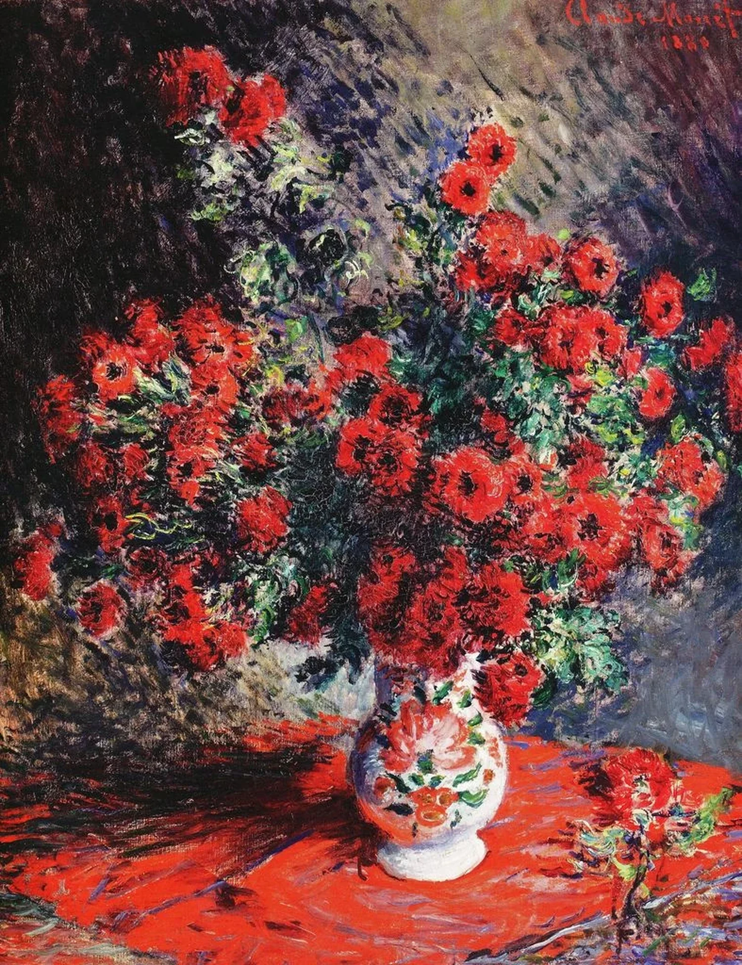 Chrysanthèmes rouges, Claude Monet