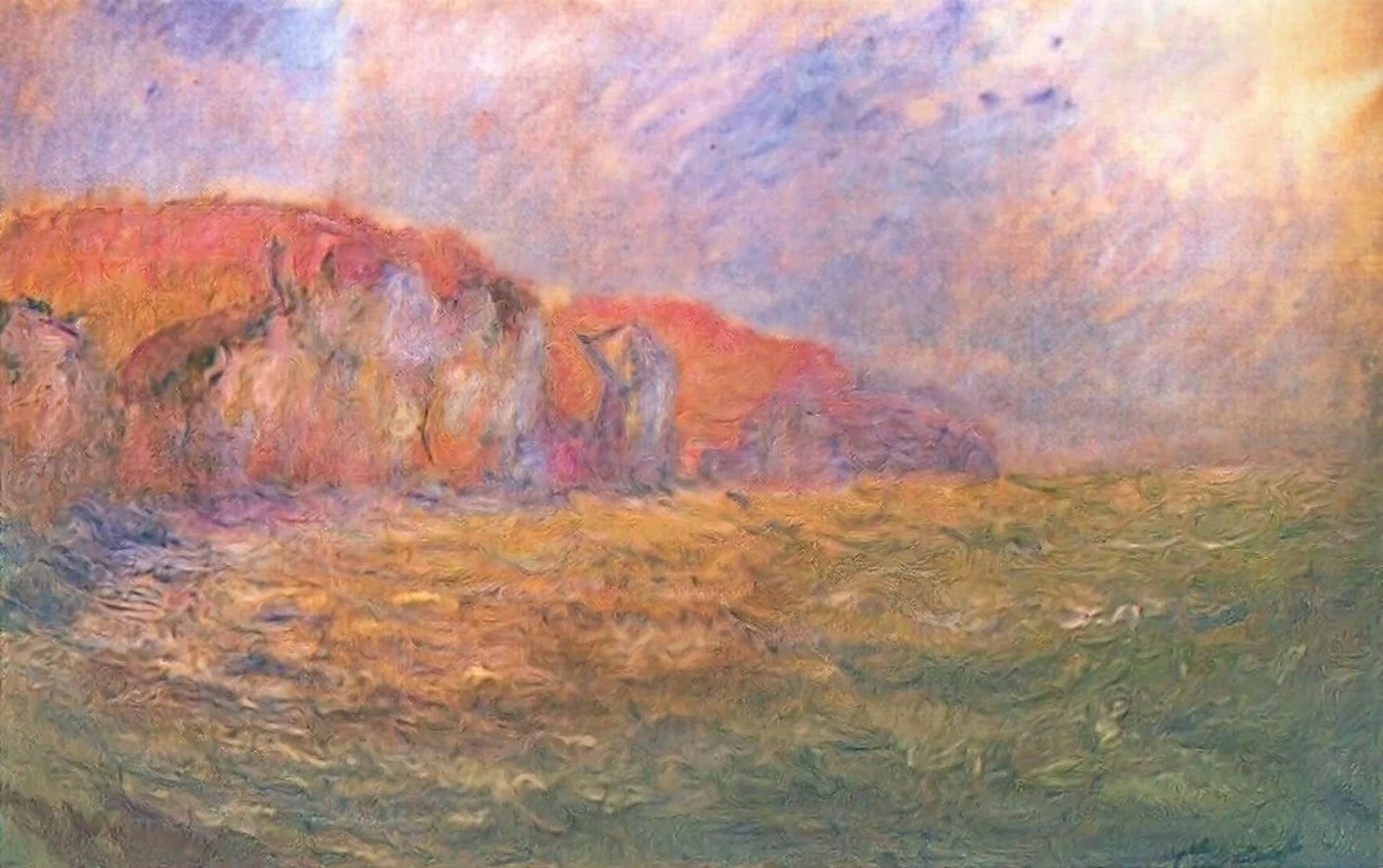Falaises de Pourville, mer agitée, Claude Monet