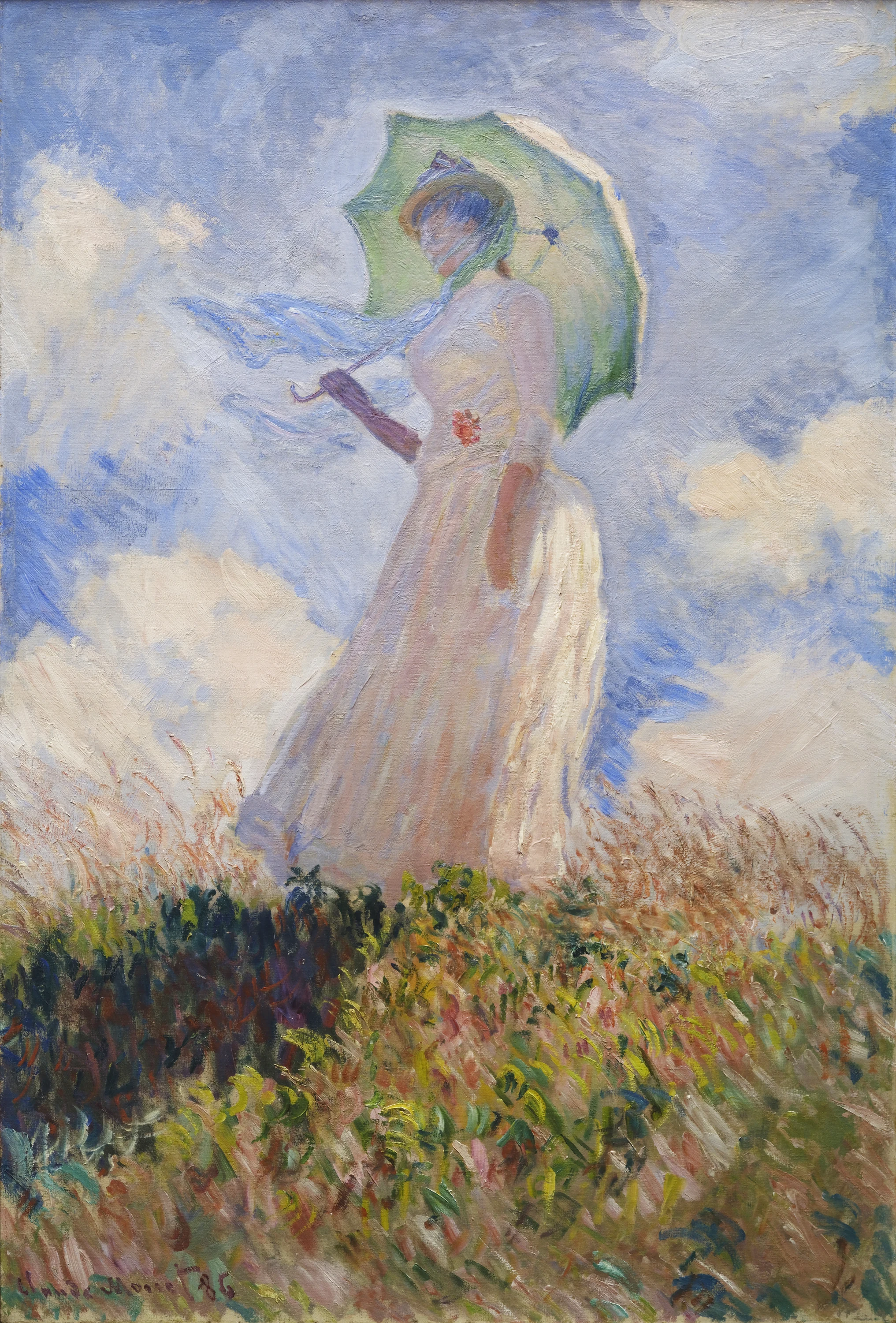 Femme à l'ombrelle tournée vers la gauche, Claude Monet