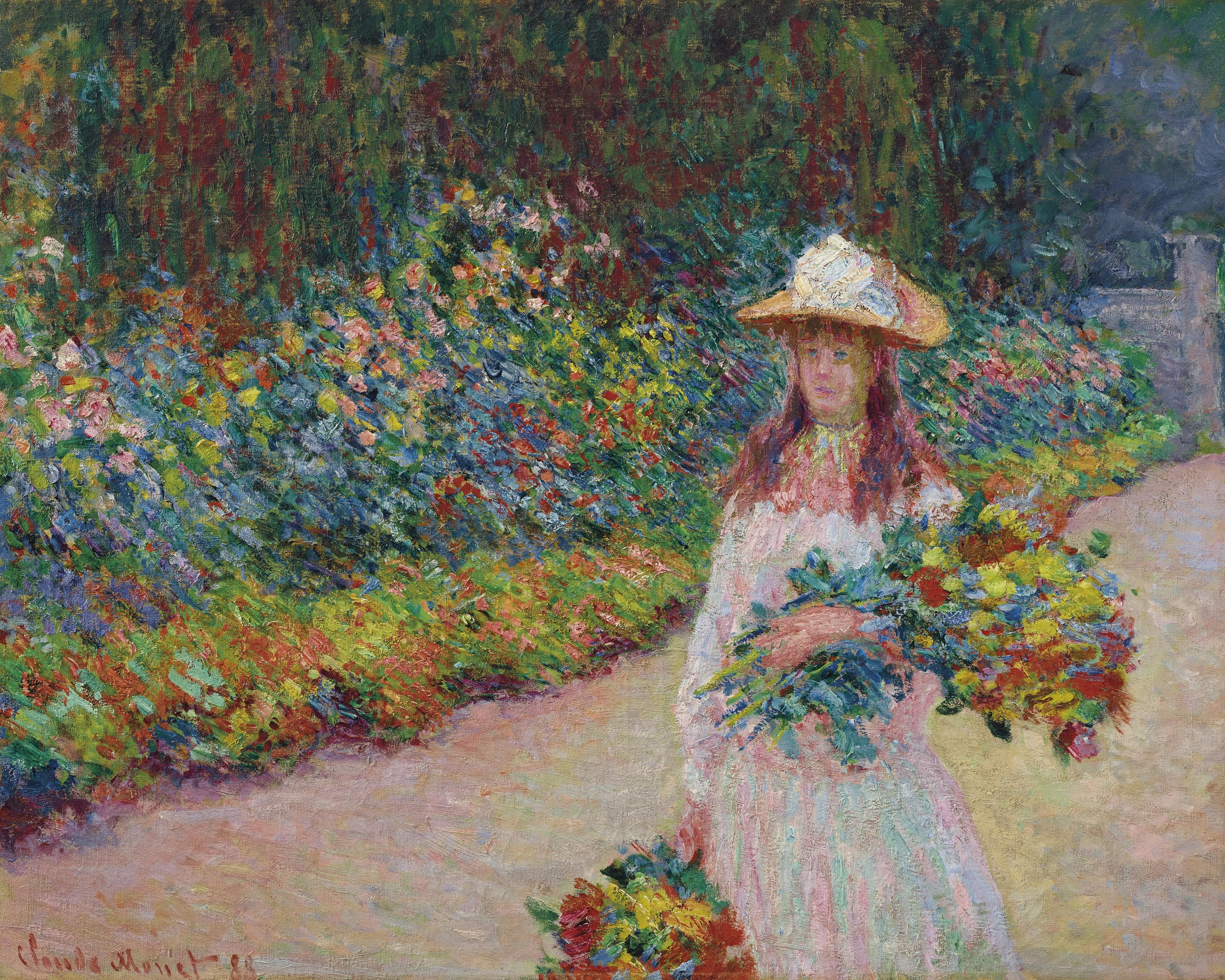 Jeune fille dans le jardin de Giverny, Claude Monet