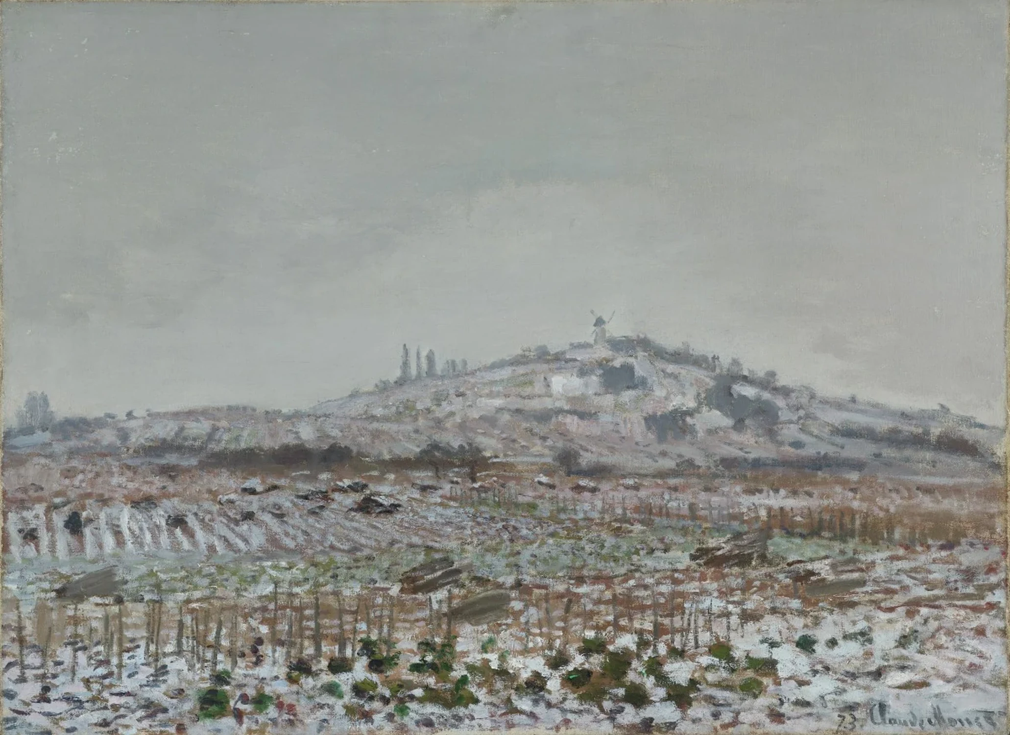 Le Moulin d'Orgemont, neige, Claude Monet