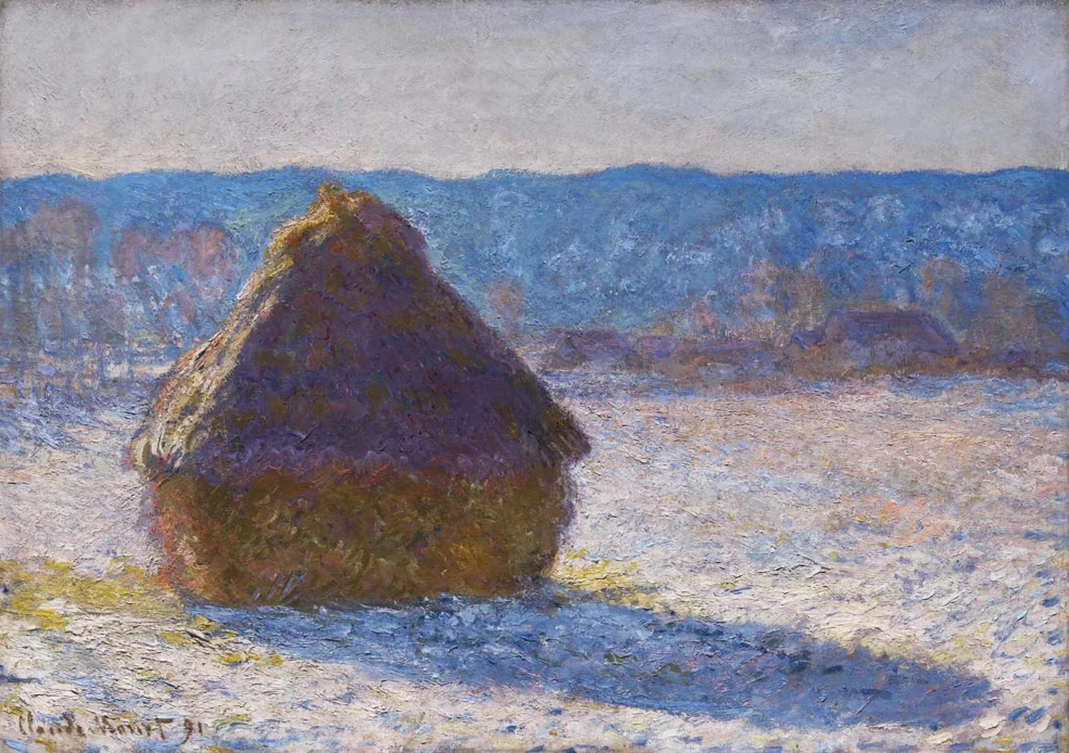 Meules, effet de neige, le matin, Claude Monet