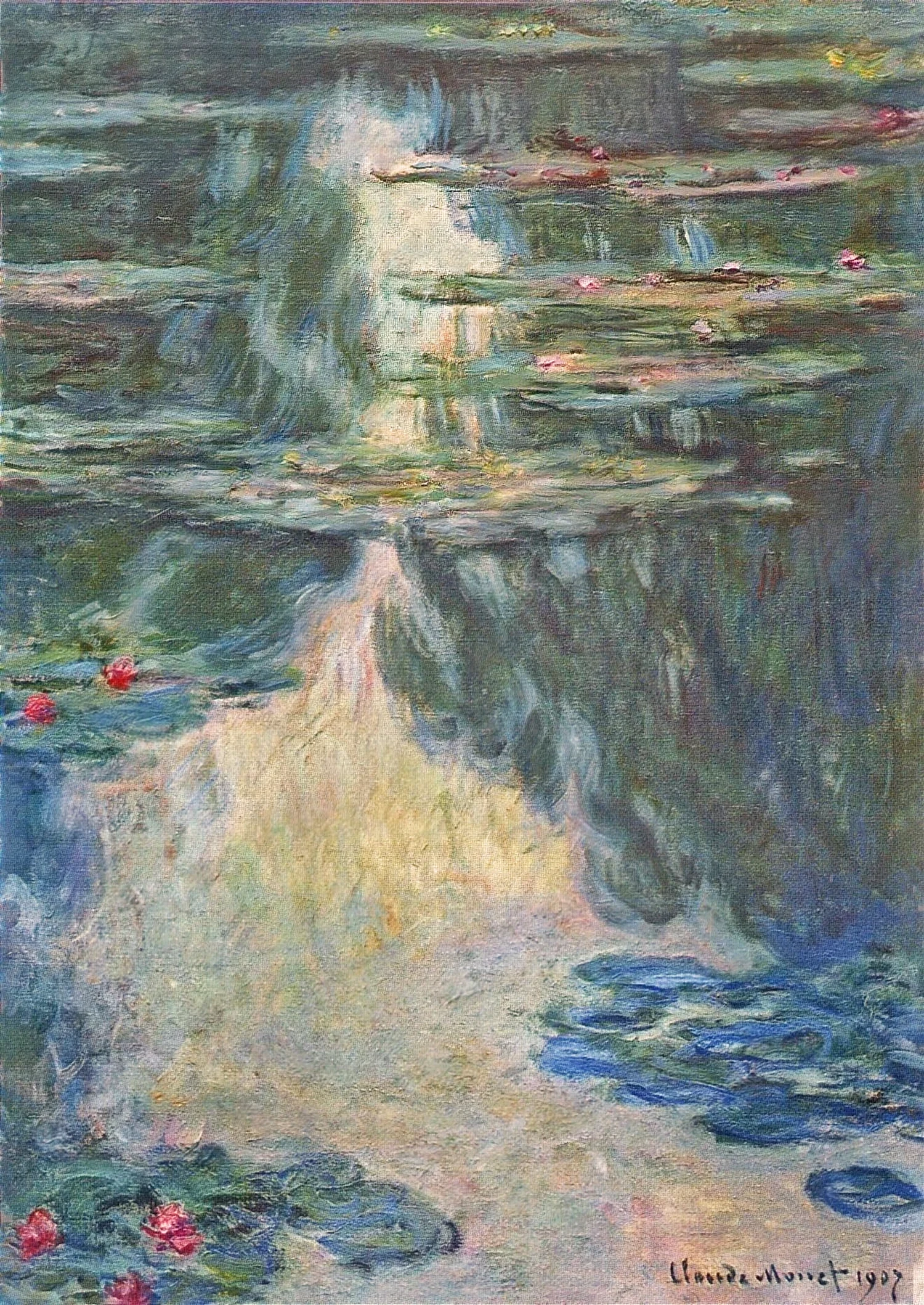 Nymphéas, temps gris, Claude Monet