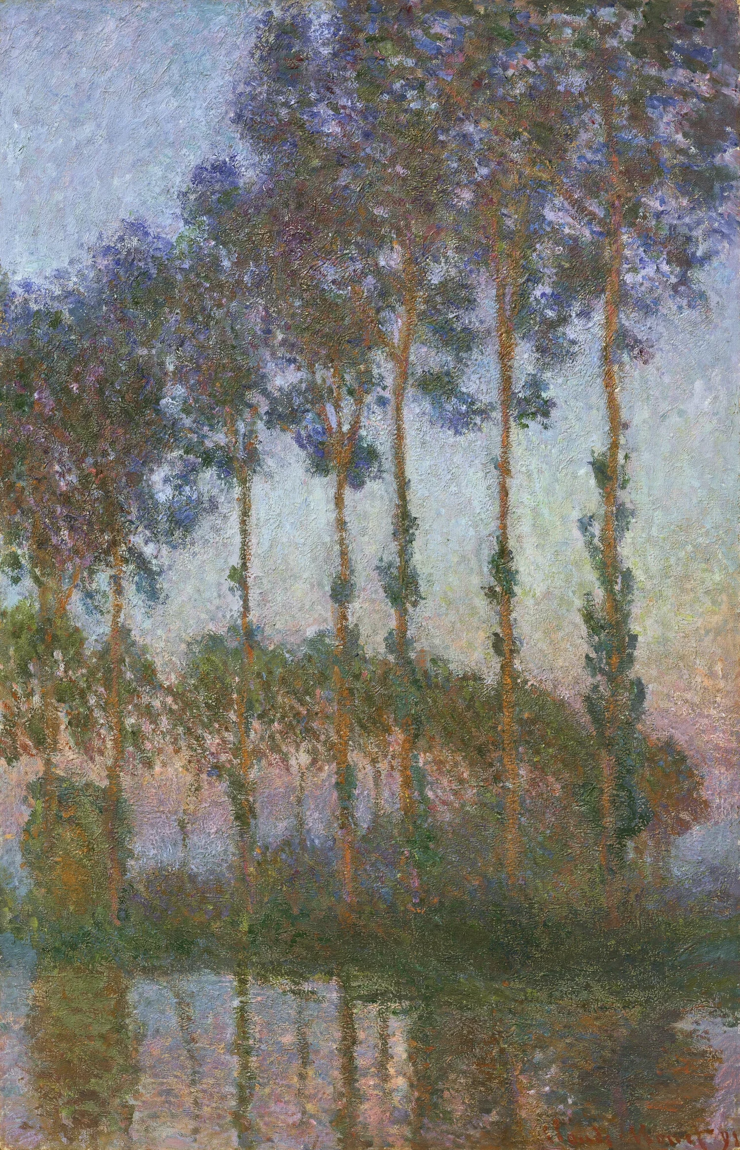 Peupliers au bord de l’Epte, crépuscule, Claude Monet