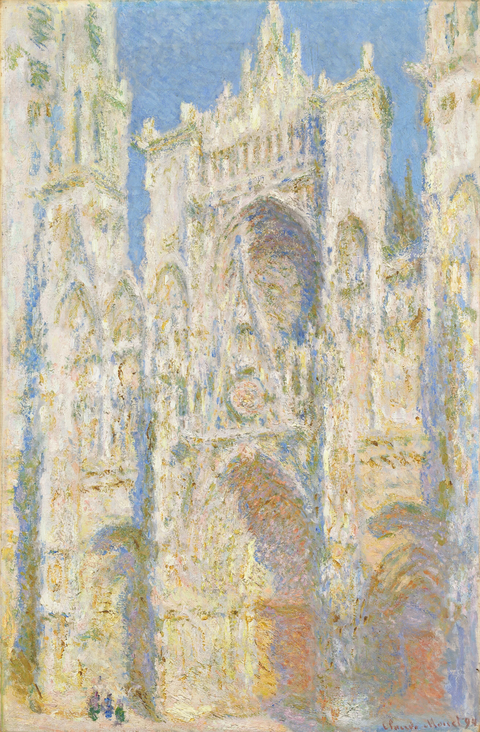 Rouen Cathedral, West Façade, Sunlight, Claude Monet