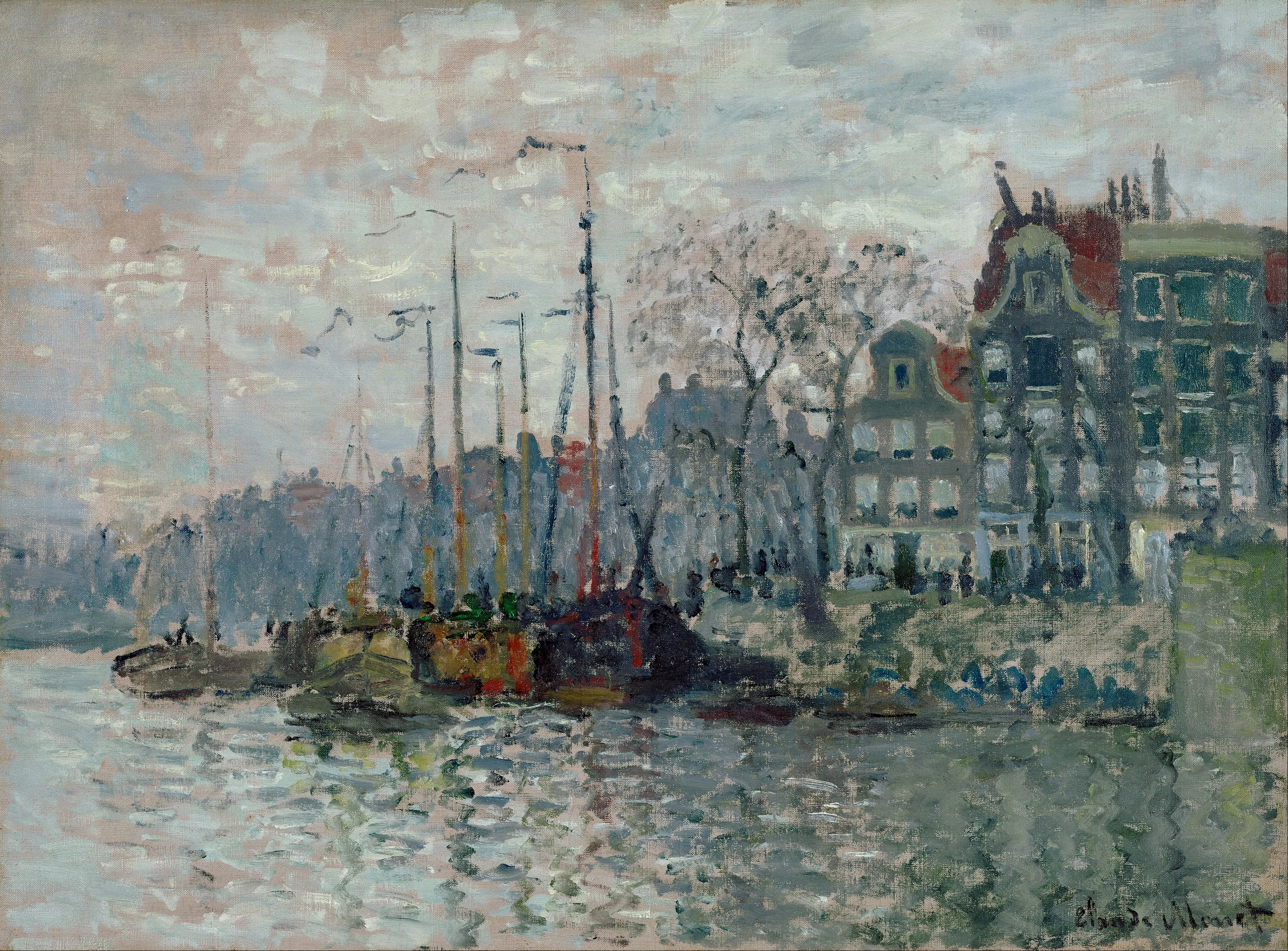 View of the Prins Hendrikkade and the Kromme Waal in Amsterdam, Claude Monet