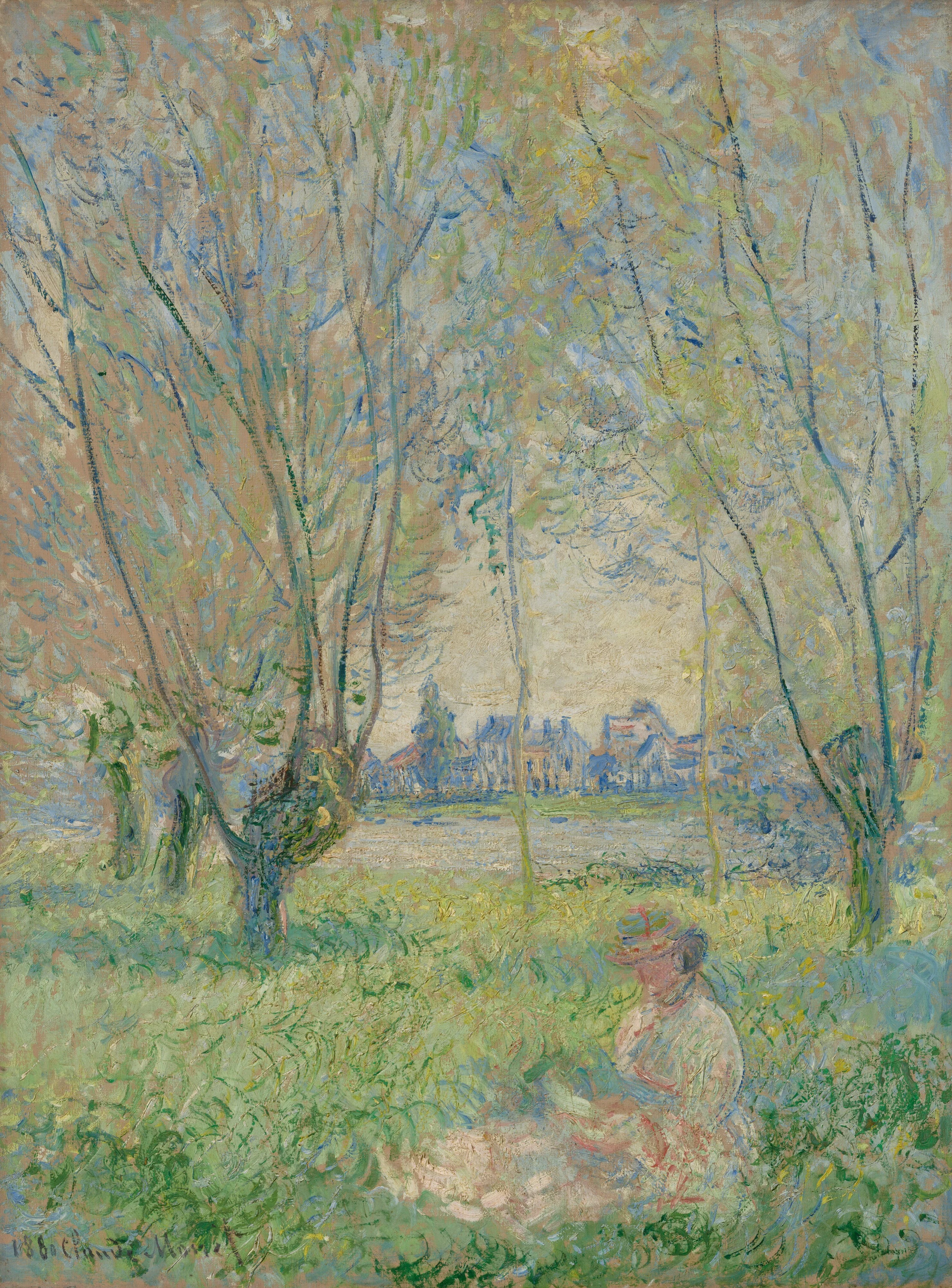 Woman Seated under the Willows, Claude Monet