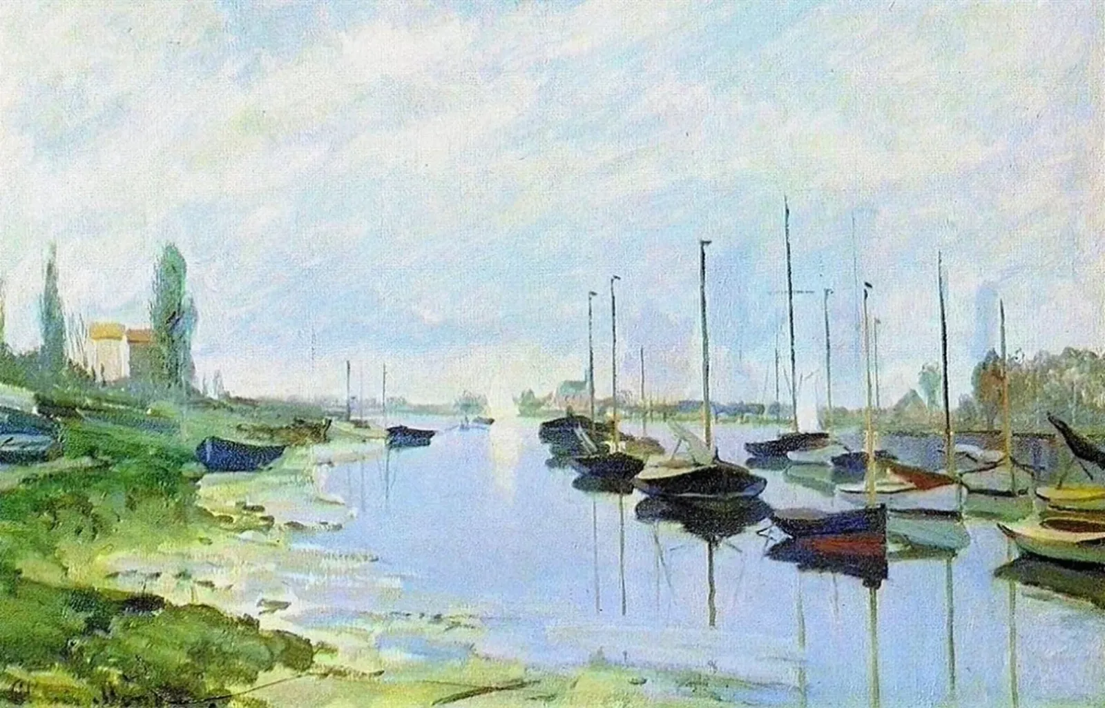 Argenteuil, bateaux au long de la berge, Claude Monet