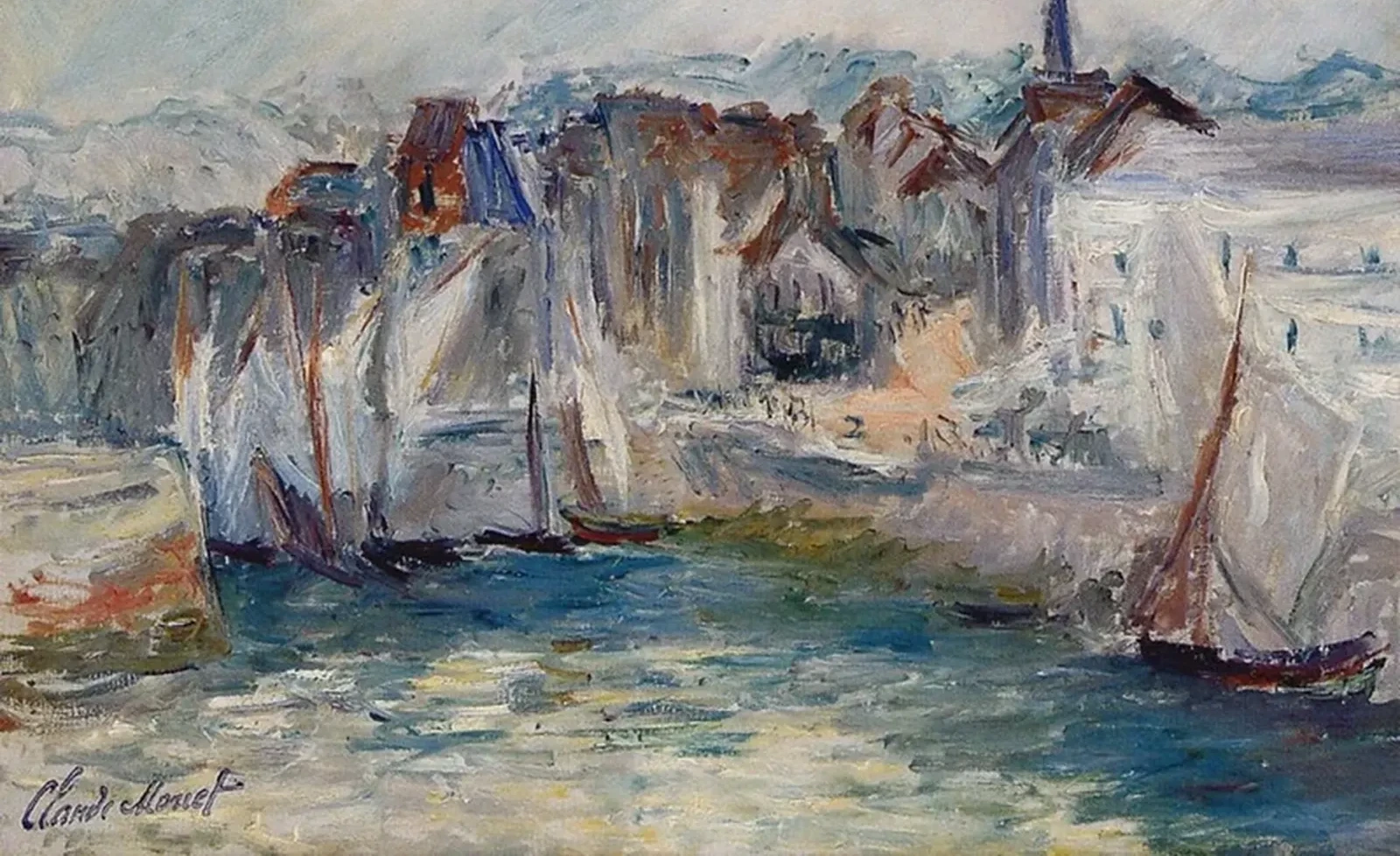 Bateaux dans le port de Honfleur, Claude Monet
