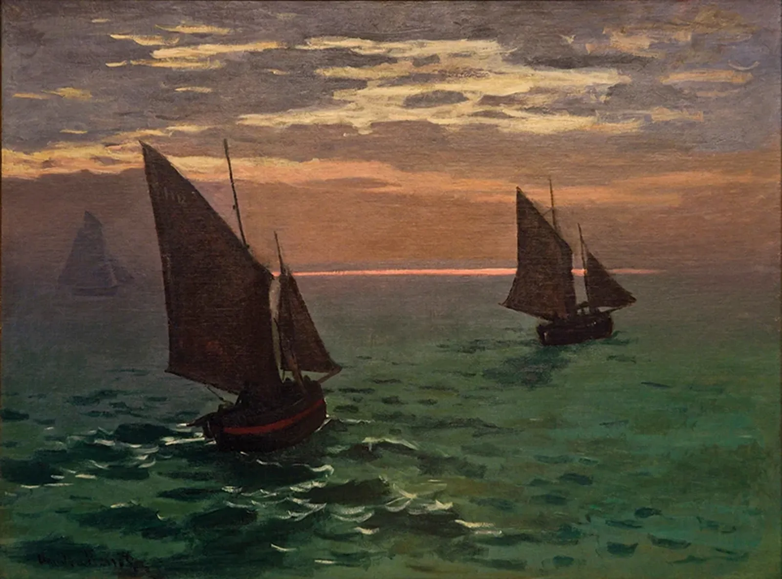 Bateaux de pêche en mer, Claude Monet