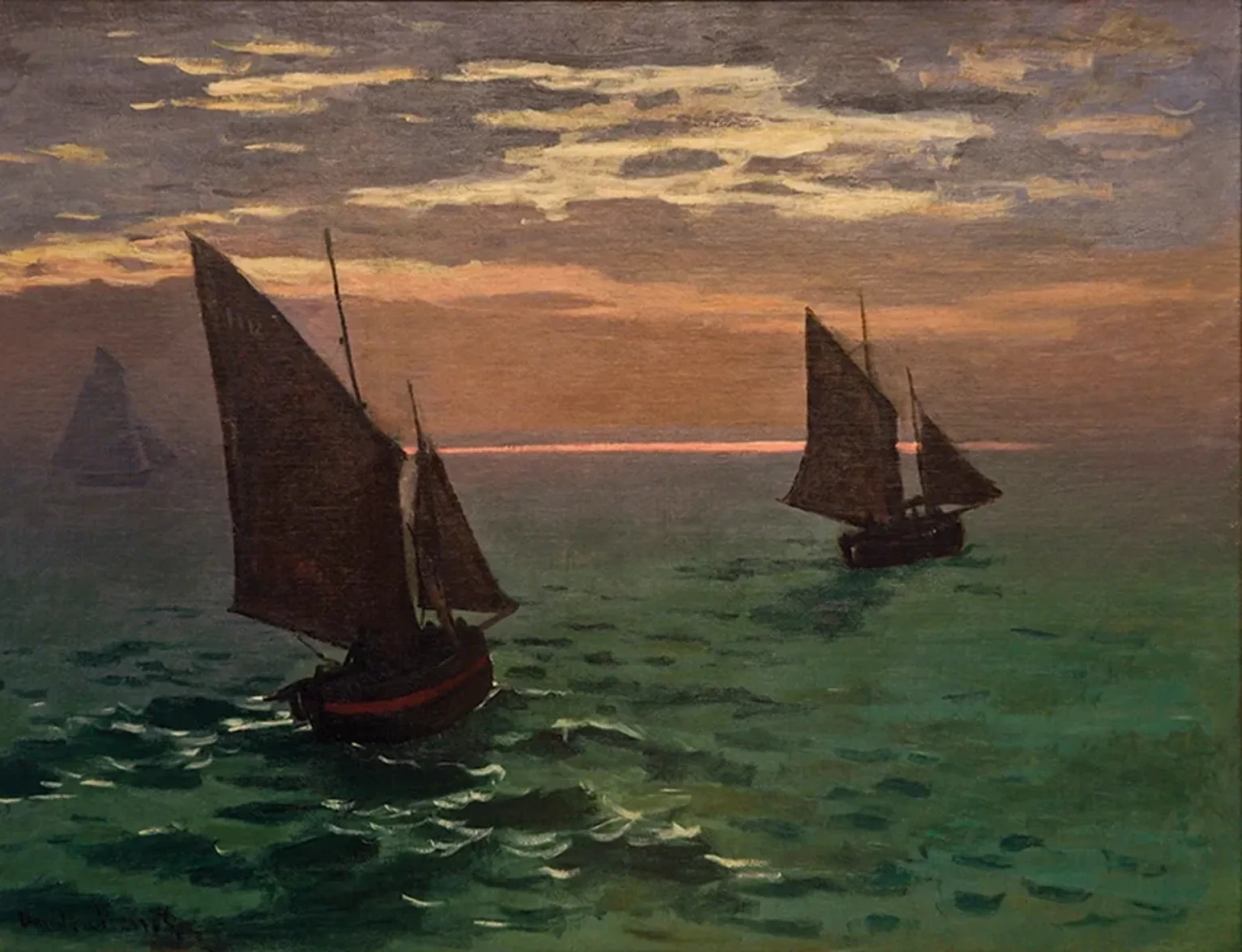 Bateaux de pêche en mer, Claude Monet