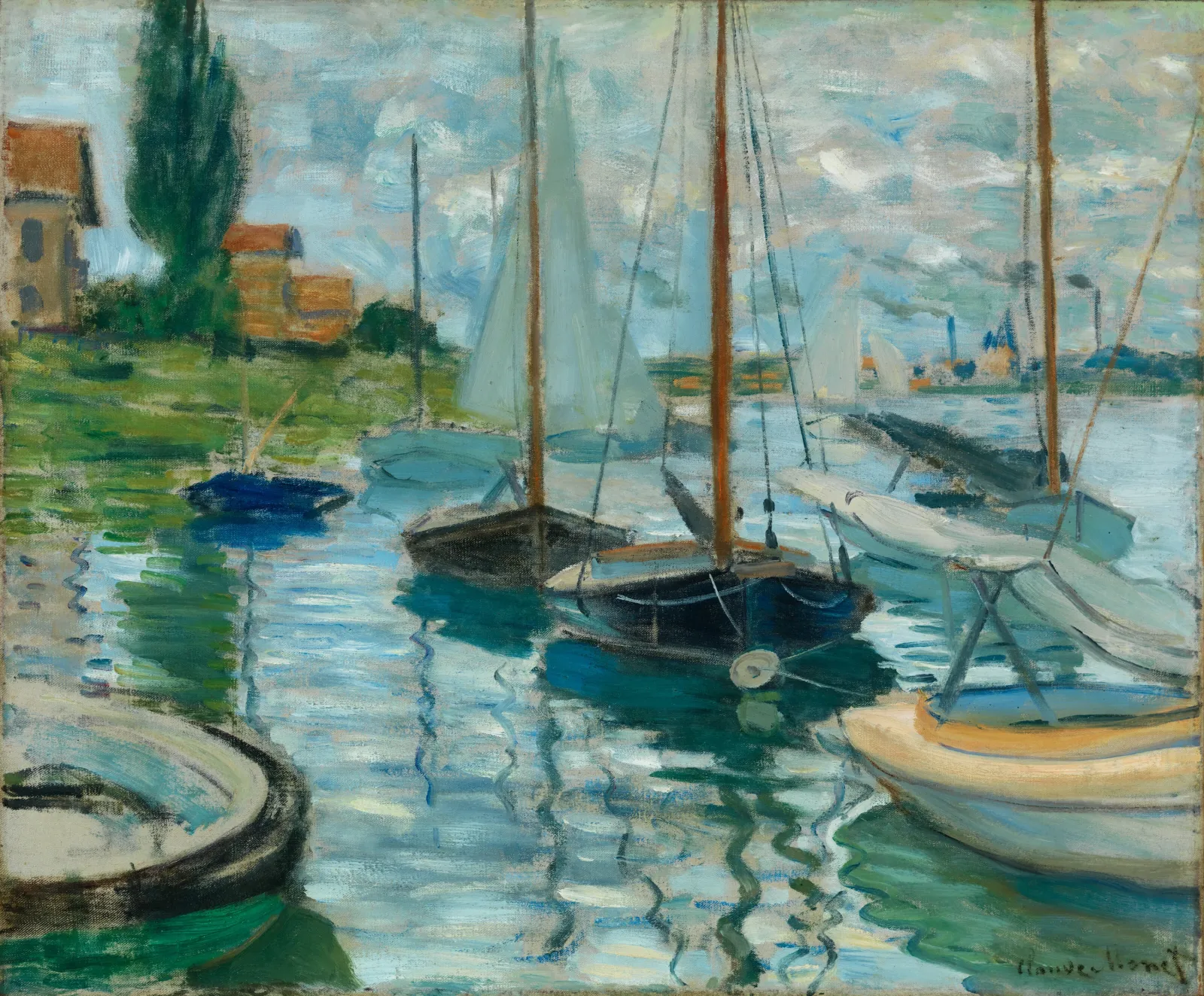 Bateaux sur la Seine à Gennevilliers, Claude Monet
