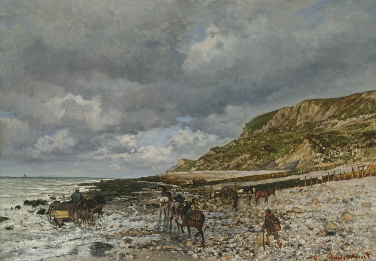 Chevaux à la pointe de la Hève, Claude Monet