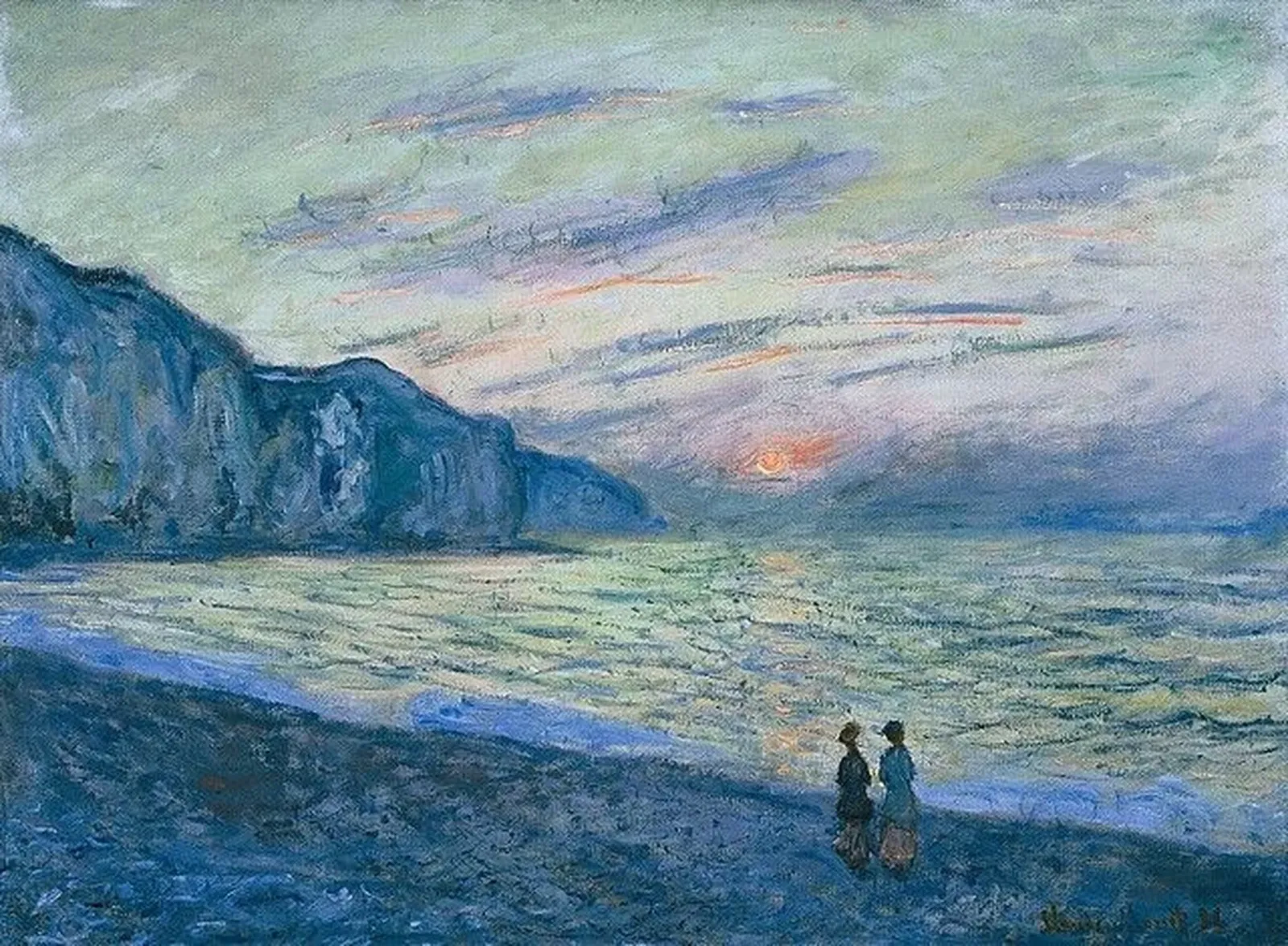 Coucher de soleil à Pourville, Claude Monet